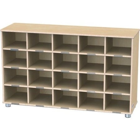 Jonti-Craft SHELF, 20 CUBBIE, CLEAR BINS JNT17160JC